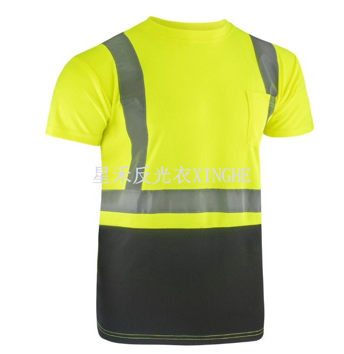 Reflexní bezpečnostní krátký rukáv s vysokou viditelností