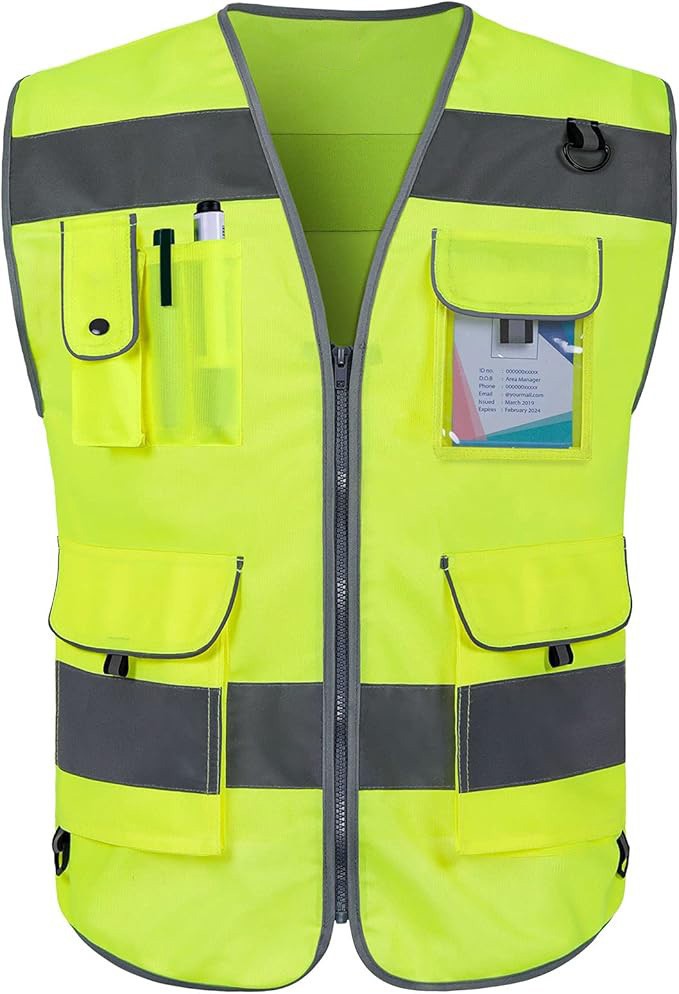 Levná fluorescenční zelená bezpečnostní vesta